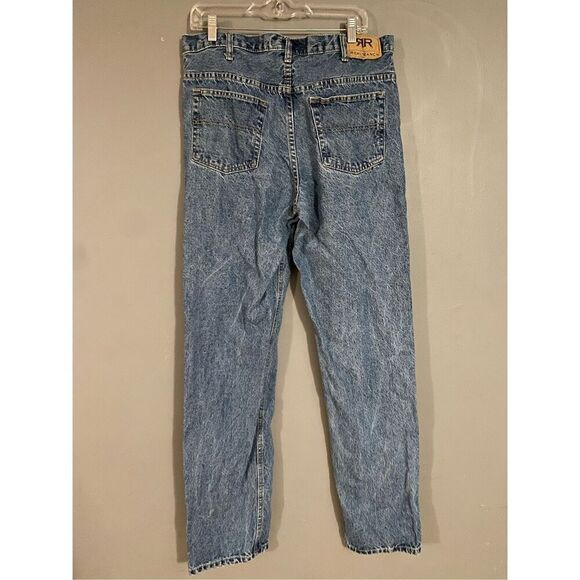 Real Ranch Workwear Light Wash Mens Straight Leg Jeans Size 34 By 36 - Picture 4 of 5